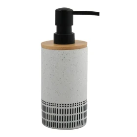 Spirella YUMA Dávkovač mýdla bílo-černý / Polyresin / Bambus / 310 ml