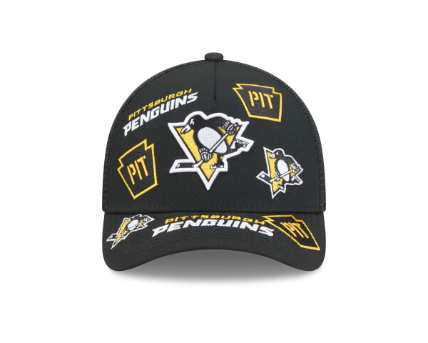 New Era Pánská kšiltovka Pittsburgh Penguins NHL 9FORTY M-Crown A-Frame Trucker All Over