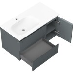 MEXEN/S - Orio koupelnová skříňka 90 cm s umyvadlem Vela levá, 2S, 1D, grafit mat/bílá mat 91A13-09047-3-BBFFF66-W23L01