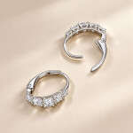 Luxusní stříbrné náušnice Nerissa MOISSANITE + CERTIFIKÁT, Stříbrná certifikát GRA, hadřík na čištění stříbra, dárková krabička
