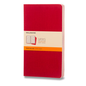 Sešity Moleskine Cahier, L, linkované, 3 ks - červený