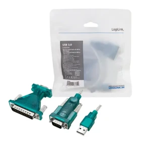 LogiLink Redukce USB - RS232 zelená / Redukce / DB9 + DB25 / PL2303GT / 1,3 m / Win 11 (UA0042B)