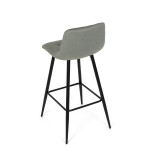 Židle barová, zelená látka, čtyřnohá kovová podnož, černý mat