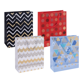 DONAU HOME dárková taška - Geometric, mix motivů - 12ks
