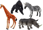 Mamido Sada afrických zvířecích figurek 4 kusy žirafa gorila