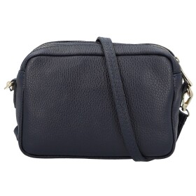 Módní dámská kožená crossbody kabelka Elpida, tmavě modrá