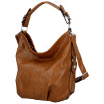 Stylová dámská koženková kabelka na rameno Tripa, hnědá