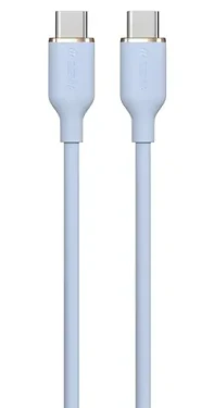 Devia Jelly Series silikonový kabel modrá / Kabel USB-C - USB-C / 1,2 m (6938595386671)