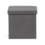 Taburet s úložným prostorem, šedá manšestrová látka