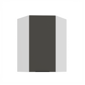 Horní rohová skříňka Aria 60x60 GN-90 1F (45°) Barva korpusu: Bílá, Barva dvířek: GR - Graphite AFM