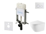 Kielle - Genesis New Set předstěnové instalace, klozetu Oudee, Vortex Rimless+, sedátka softclose a tlačítka Gemini New II, lesklá bílá/chrom 30528SZ67