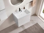 CERANO - Koupelnová skříňka Carole - keramické umyvadlo Viano - bílá matná rýhovaná - 50,8x62,5x46,4 CER-925951