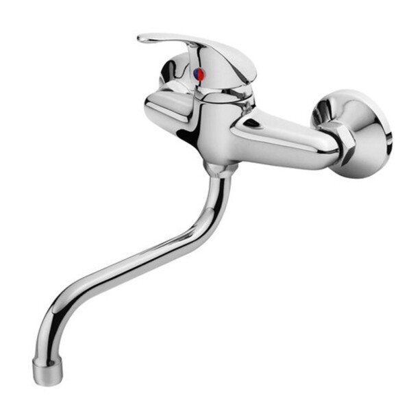 Baterie umyvadlová nástěnná, chrom, kulaté ramínko 20cm, rozteč 100mm, BALLETTO