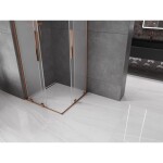 MEXEN/S - Velar L Duo sprchový kout, posuvné dveře 90 x 90, dekor, růžové zlato 871-090-090-02-33-60