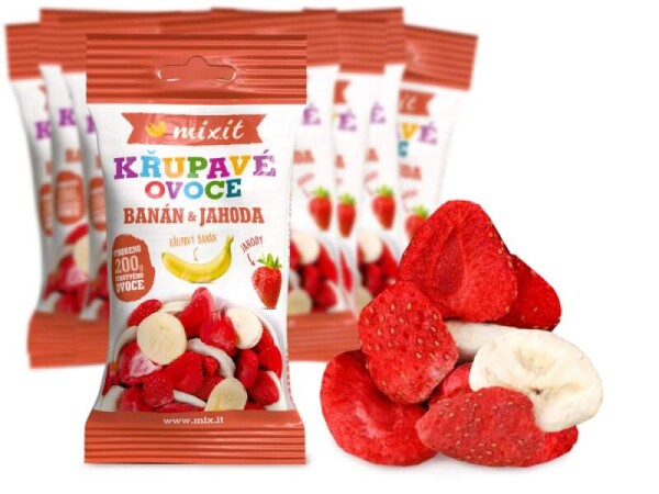 Mixit Křupavé ovoce do kapsy Banán a Jahoda 23g