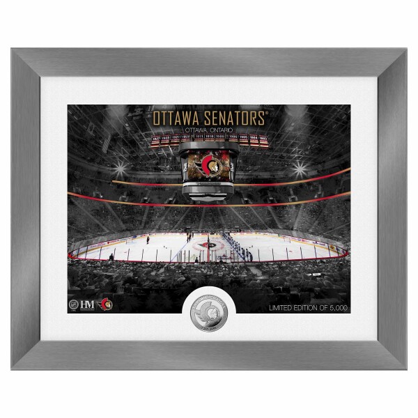 Obraz Ottawa Senators NHL Art Deco Stadium Silver Coin
