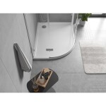 MEXEN - Flow Sprchová vanička čtvrtkruh asymetrická slim pravá 100 x 90, bílá lesk 46Q109010R