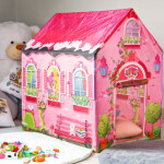 Dětský stan na hraní s krásným motivem domečku pro princeznu