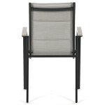 Židle zahradní béžový textilen, hliník, černá barva