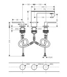 AXOR - MyEdition Umyvadlová baterie s výpustí Push-Open, 3-otvorová instalace, EcoSmart, kartáčovaný bronz/bez destičky 47072140