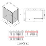 CERANO - Sprchový kout Santoro L/P - 8 mm - chrom, transparentní sklo - 140x70x195 - posuvný CER-8050BD7362