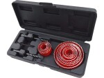 Sada korunkových vrtáků, EXTOL PREMIUM 12 dílů, 19-22-25-29-32-36-38-44-51-58-64-76 mm, výška korunky 25 mm, balení 1 sada