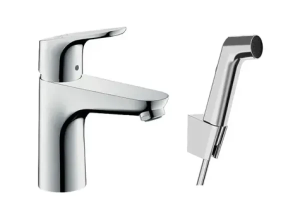 Hansgrohe Focus E2 - Umyvadlová baterie 100 | s ruční sprchou Bidette chrom (31927000)