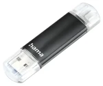 Hama Laeta Twin černá / Flash disk / USB-A 3.0 + micro USB / 16 GB / 45 MB/s (00123998)
