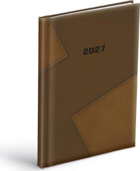 Diář 2027 T805 PU tmavě hnědý/hnědý