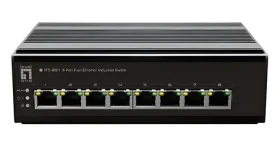 LevelOne Průmyslový switch 8x FE kovové tělo / Switch / Neřízený / DIN lišta / -40 až 75 °C (IFS-0801)