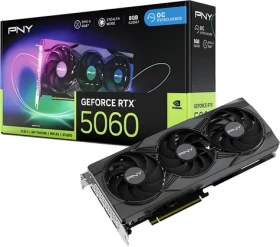 PNY GeForce RTX 5060 ARGB Triple Fan OC 8GB / 8GB GDDR7 / 128-bit / 1x HDMI + 3x DP / 650W (VCG50608TFXXPB1-O)