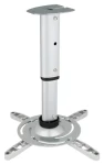 Techly 301559 stříbrná / Stropní držák projektoru / nosnost 15 kg / náklon 0-30° / otočný 360° / tyč 30-37 cm (301559)