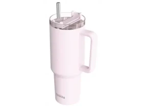 Quokka Nerezový termohrnek s brčkem Stream Light Pink 1200 ml (40047QO)