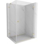 MEXEN/S - Lunar-B sprchový kout dveře křídlové pravá 85 x 80, transparent, zlato kartáčovaná 832-085-080-55-00-P