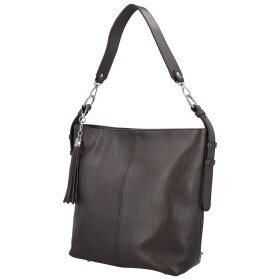 Módní dámská kožená kabelka na rameno Sherica, tmavě hnědá