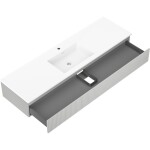 MEXEN/S - Rivel koupelnová skříňka 160 cm s umyvadlem Otis, 1 šuplík, reliéf , šedá mat/bílá mat 91A20-16023-1-BF62-W18M01