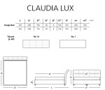 Materasso Postel čalouněná CLAUDIA LUX - bočnice ROZMĚR: 180 x 200 cm,šedá