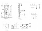 GEBERIT - Duofix Set předstěnové instalace, klozetu a sedátka Villeroy Boch, tlačítka Sigma50, DirectFlush, SoftClose, CeramicPlus, alpská bílá SANI11CK3110