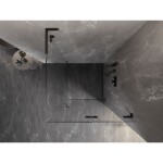 MEXEN/S - Lunar-F L sprchový kout skládací dveře pravá 80 x 80, transparent, černá 836L-080-080-70-00-P