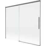 MEXEN/S - Rox vanová zástěna 2-křídlová posuvná 180 x 150, transparent, grafit metal 8C9-180-001-95-00