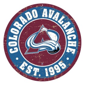 Mustang Cedule Colorado Avalanche NHL 22" Round Distressed Logo