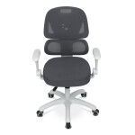 Dětská židle, výškově nastavitelná, šedá síťovina, KA-K1063 GREY