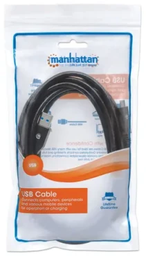 Manhattan / Kabel USB-C - USB-A / USB 3.2 Gen 1 / 5 Gbit/s / 3 m / černý (354981)