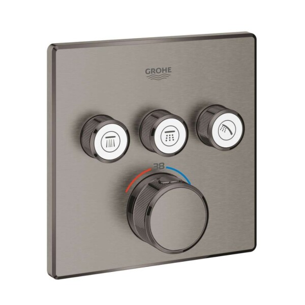 GROHE - Grohtherm SmartControl Termostatická baterie pod omítku, 3 ventily, kartáčovaný Hard Graphite 29126AL0
