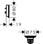 HANSGROHE - Flexaplus Vrchní sada k vanové odtokové a přepadové soupravě s napouštěním, Push-Open, matná černá/vysoce lesklá bílá 58187670