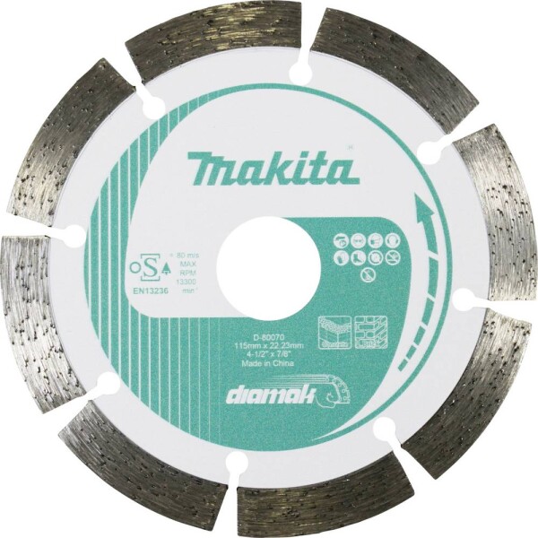 Makita D-80070 diamantový řezný kotouč Průměr 115 mm Ø otvoru 22.23 mm 1 ks