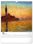 Nástěnný kalendář 2025 Claude Monet, 30 34 cm