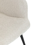 Křeslo "ušák", potah krémová látka, nohy černý kov