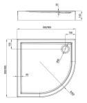 DEANTE - Jasmin bílá - Akrylátová sprchová vanička, půlkulatá, 80 cm KGJ_054B