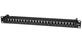 Intellinet 513487 černá / Patch panel / Cat5e STP / 24 portů / RJ-45 / 1U / 19" (513487)